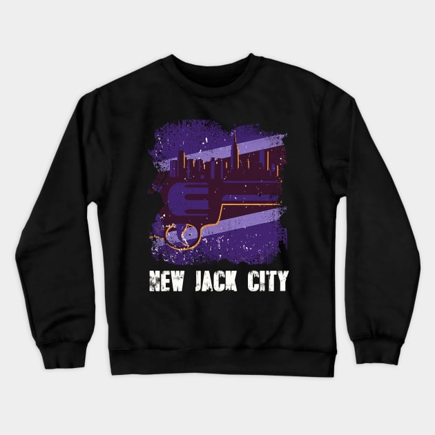 Classic Art New City Crewneck Sweatshirt by Black Demon Bear